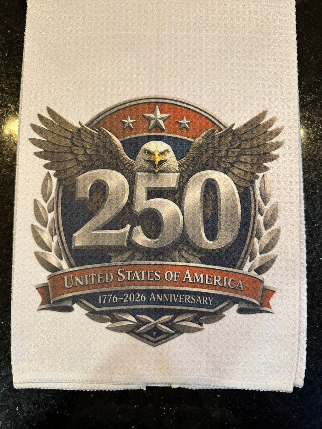 🎆 Festive Celebration 250th Anniversary Kitchen Hand Towel