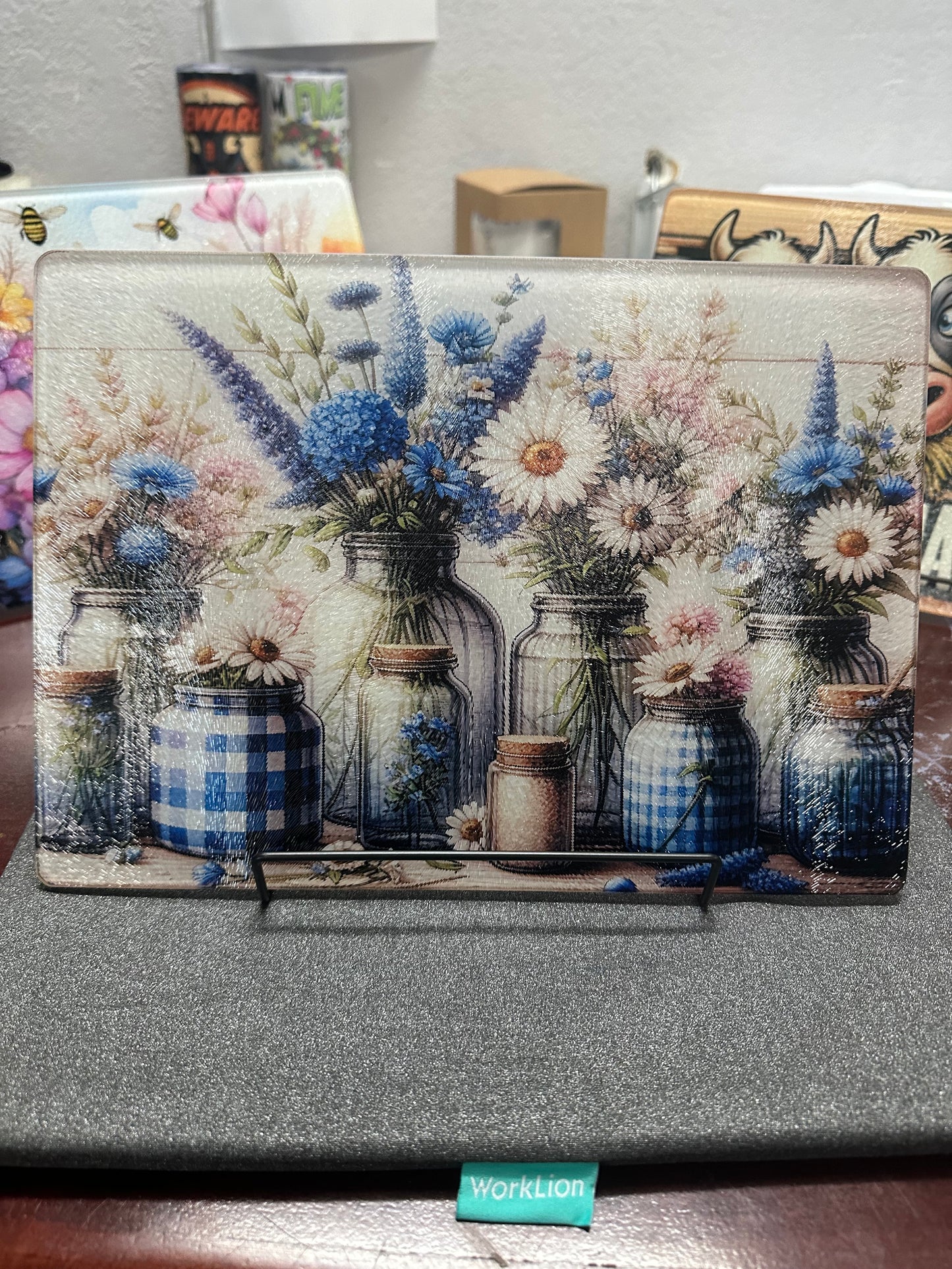 Tabla de cortar de vidrio templado de 11x8 pulgadas. Funcional o decorativa.