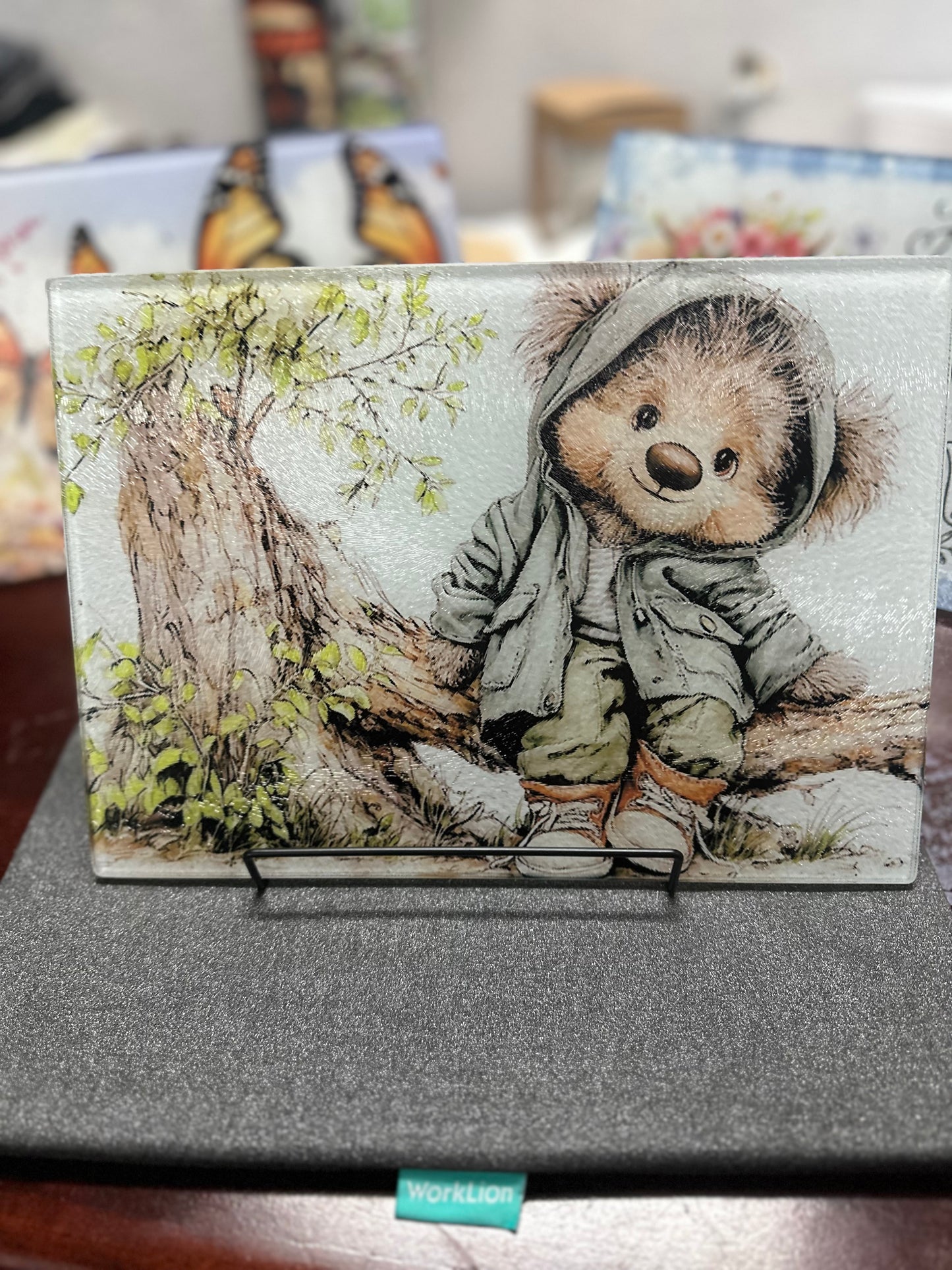 Tabla de cortar de vidrio templado de 11x8 pulgadas. Funcional o decorativa.