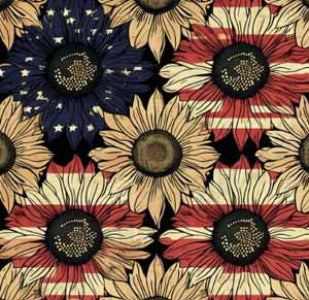 Pattern of sunflowers and American flag design