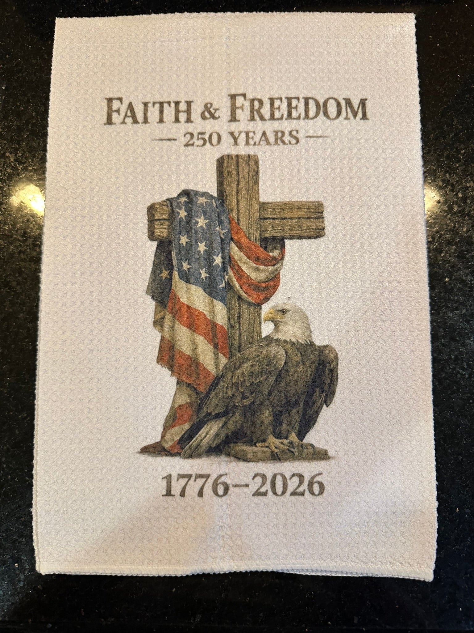 🎆 Festive Celebration 250th Anniversary Kitchen Hand Towel