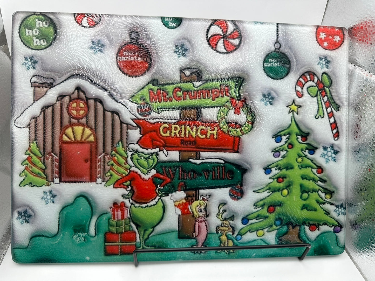 Tabla de cortar de vidrio templado de 11x8 pulgadas. Funcional o decorativa.