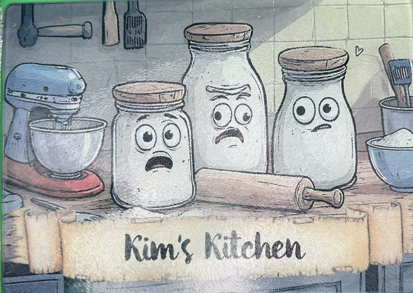 Tabla de cortar de vidrio templado de 11x8 pulgadas. Funcional o decorativa.