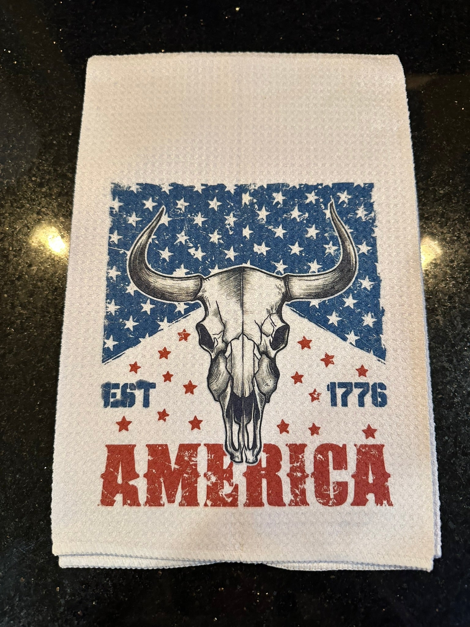🎆 Festive Celebration 250th Anniversary Kitchen Hand Towel