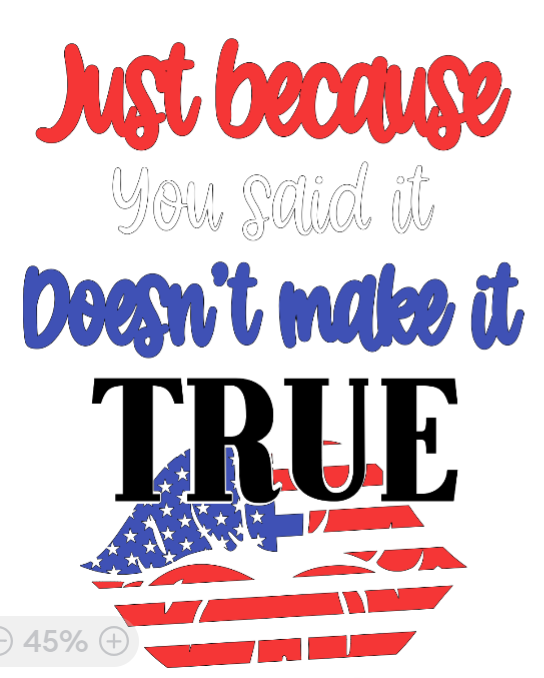 Motivational quote with an American flag design on a white background
